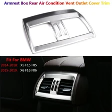 Stainless Car Armrest Box Rear Air Vent Outlet Cover Trims For BMW X5 F15 X6 F16