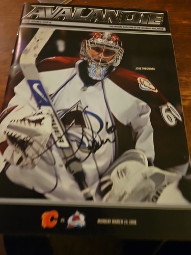 Jose Theodore Autographed Avalanche Program