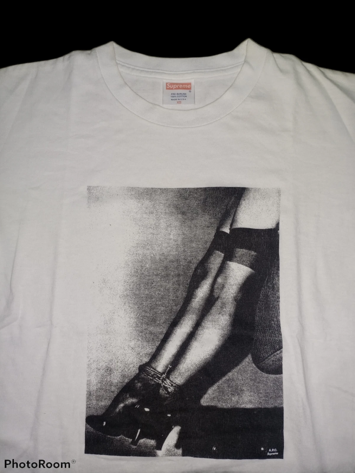 T shirt blanc Supreme APC Bondage Leg FW09 boîte à t shirts logo