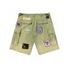 not1shop 24SS gde PATCH KENZIE FATIGUE' OLIVE Cargo SHORTS denim washed shorts