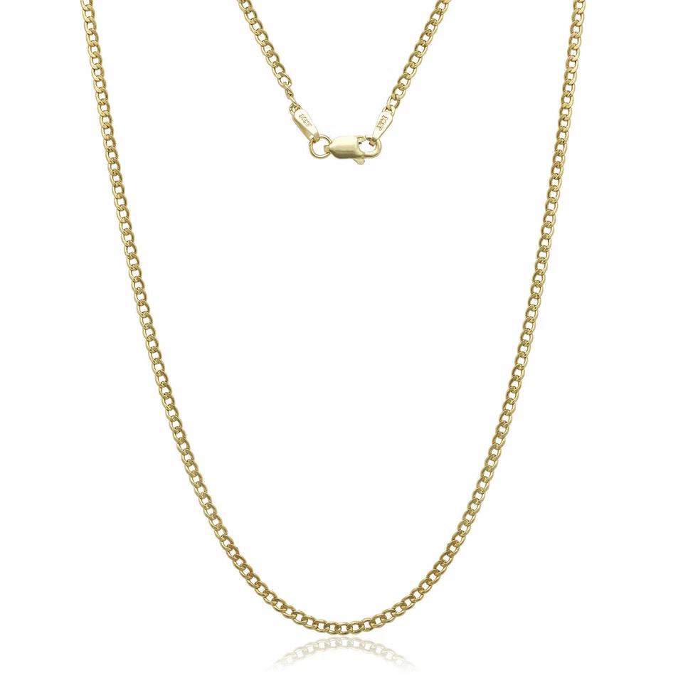 14K Solid Yellow Gold Cuban Chain Necklace Choose Size 16-30" - Image 3 of 4
