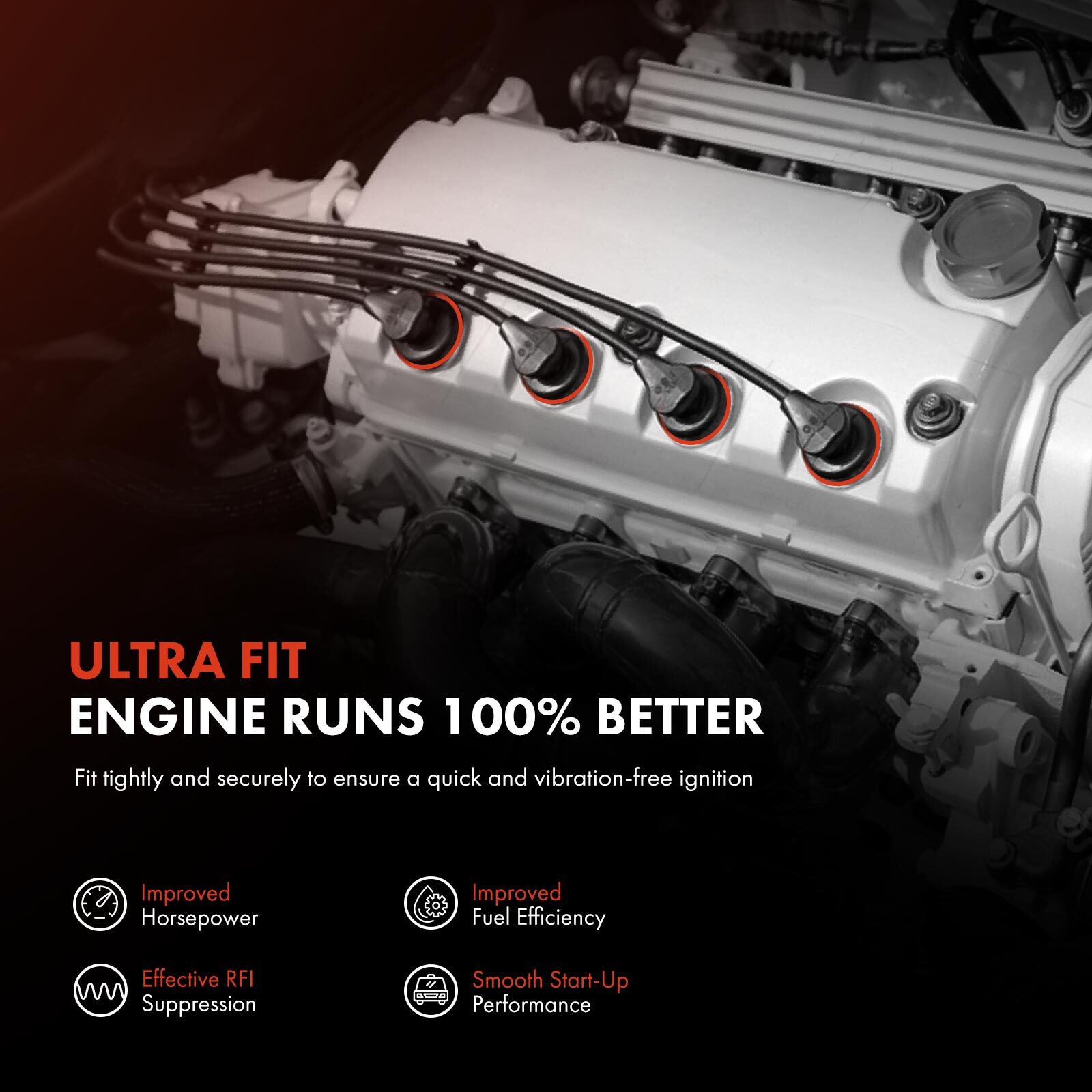 4pcs 7mm Spark Plug Wire Set for Ford Ranger 2001 2002-2011 Mazda B2300 L4 2.3L