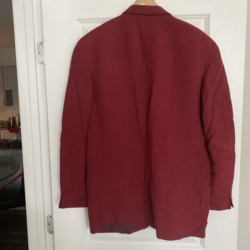 Hugo Boss Easy Line Men’s linen/Rayon Half lined 2-Button Dark Red blazer - 42L - Picture 4 of 4