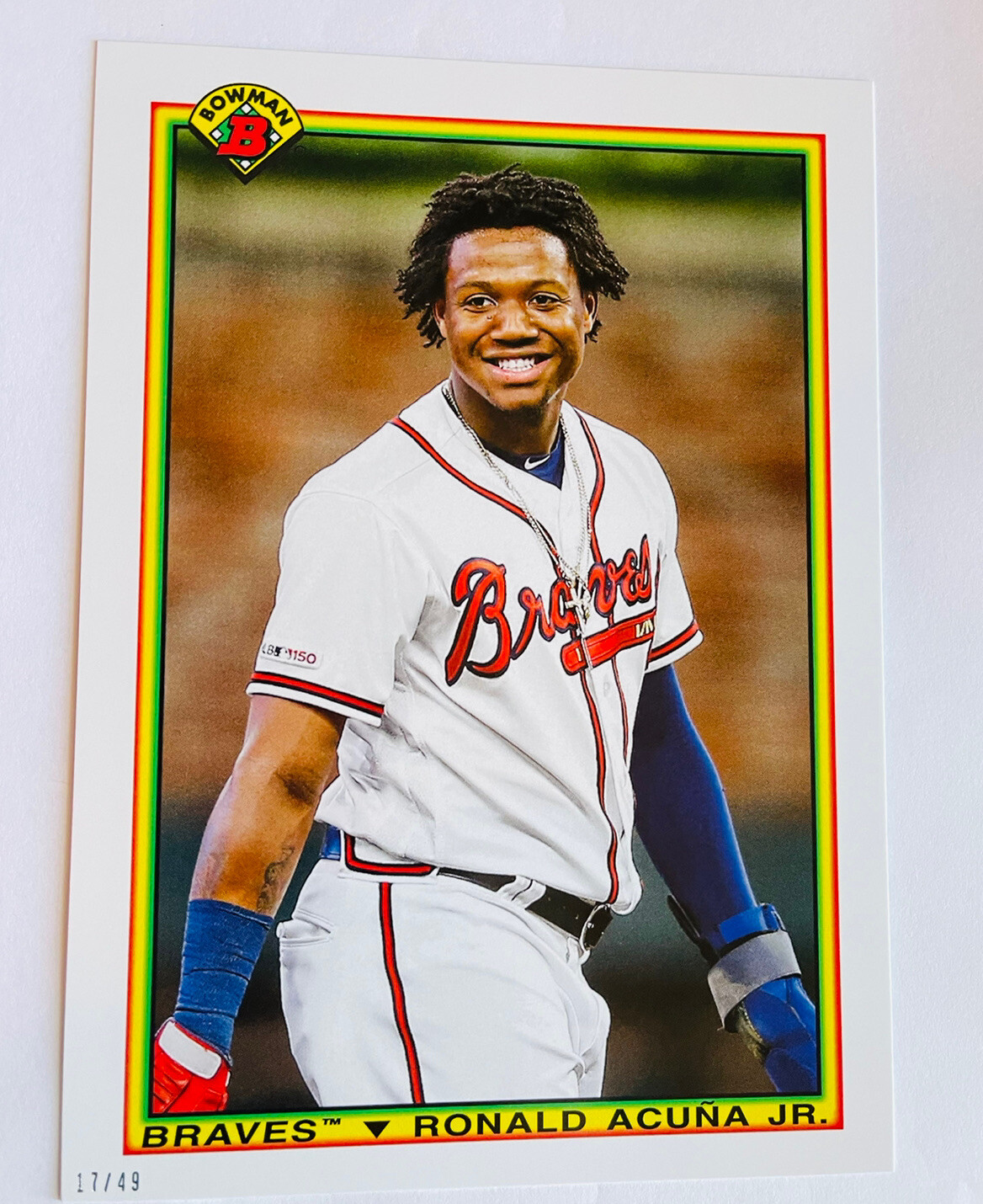 ⚾️ 2020 5X7 Ronald Acuna Jr /49 Bowman 1990 Retro #90BRAJ Braves