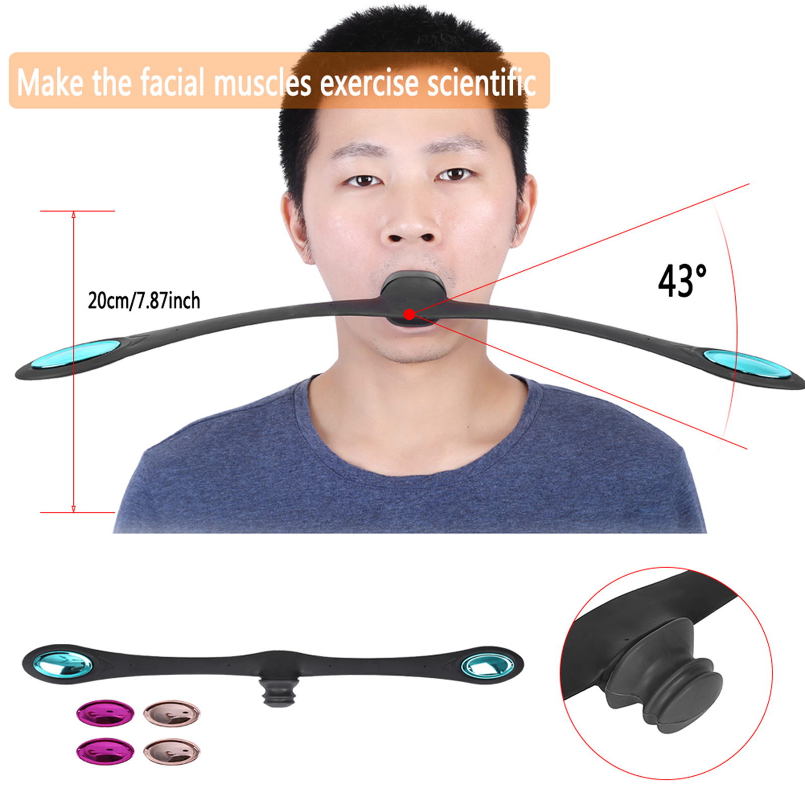 Ejercitador muscular facial antiarrugas delgado rostro mejillas tónico boca herramienta tonificación