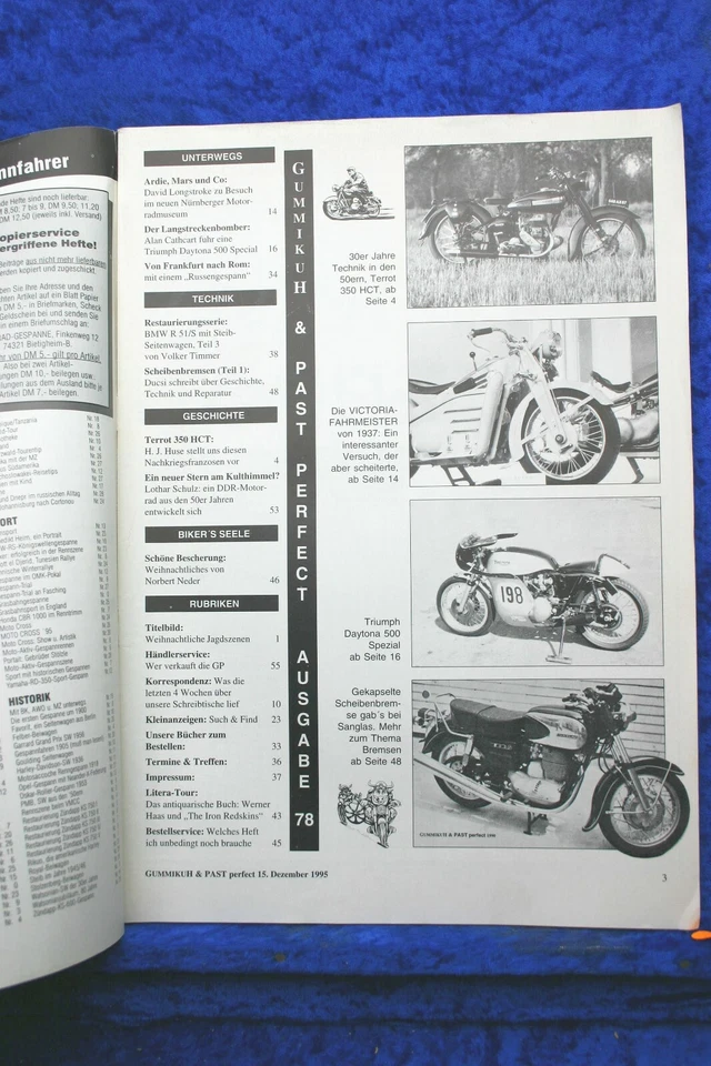 Gummikuh & Passato Perfetto Nr.78 12/95 Triumph Daytona 500 Speciale Terrot 350 - Immagine 2 di 2