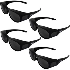 4 Pairs Global Vision Escort Fits Over Most Glasses Motorcycle Sunglasses Black
