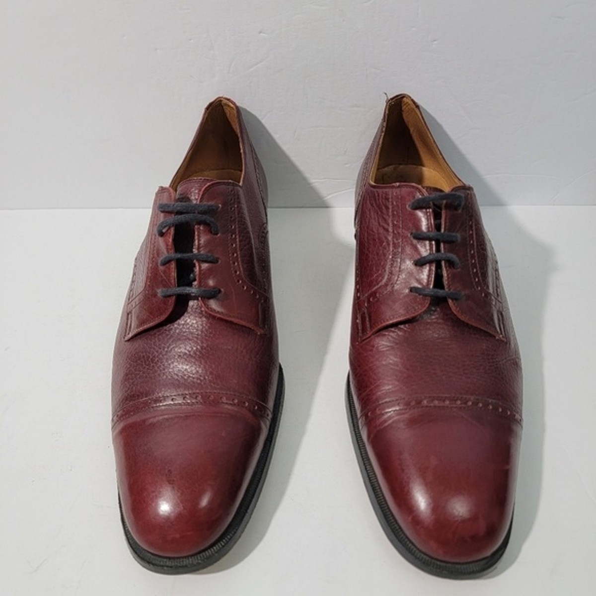 TED LAPIDUS Paris Men\'s Rust Textured Oxford Shoes Size 9 Leather Lace Tie TED LAPIDUS Paris Mens Rust Textured Oxford Shoes Sz 9  main image 2