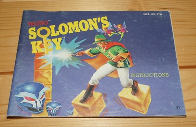 Solomon's Key Nintendo Nes Console Game Instruction Manual