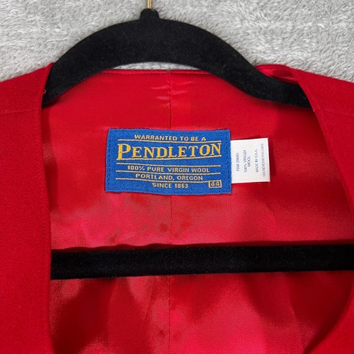 Pendleton Wool Vest Red Full Button Pockets Lined Size 44 Medium - Picture 2 of 7