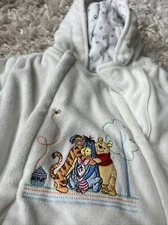 Disney Winnie the Pooh Baby Winter Suit Sz 3-6 Month White Fleece
