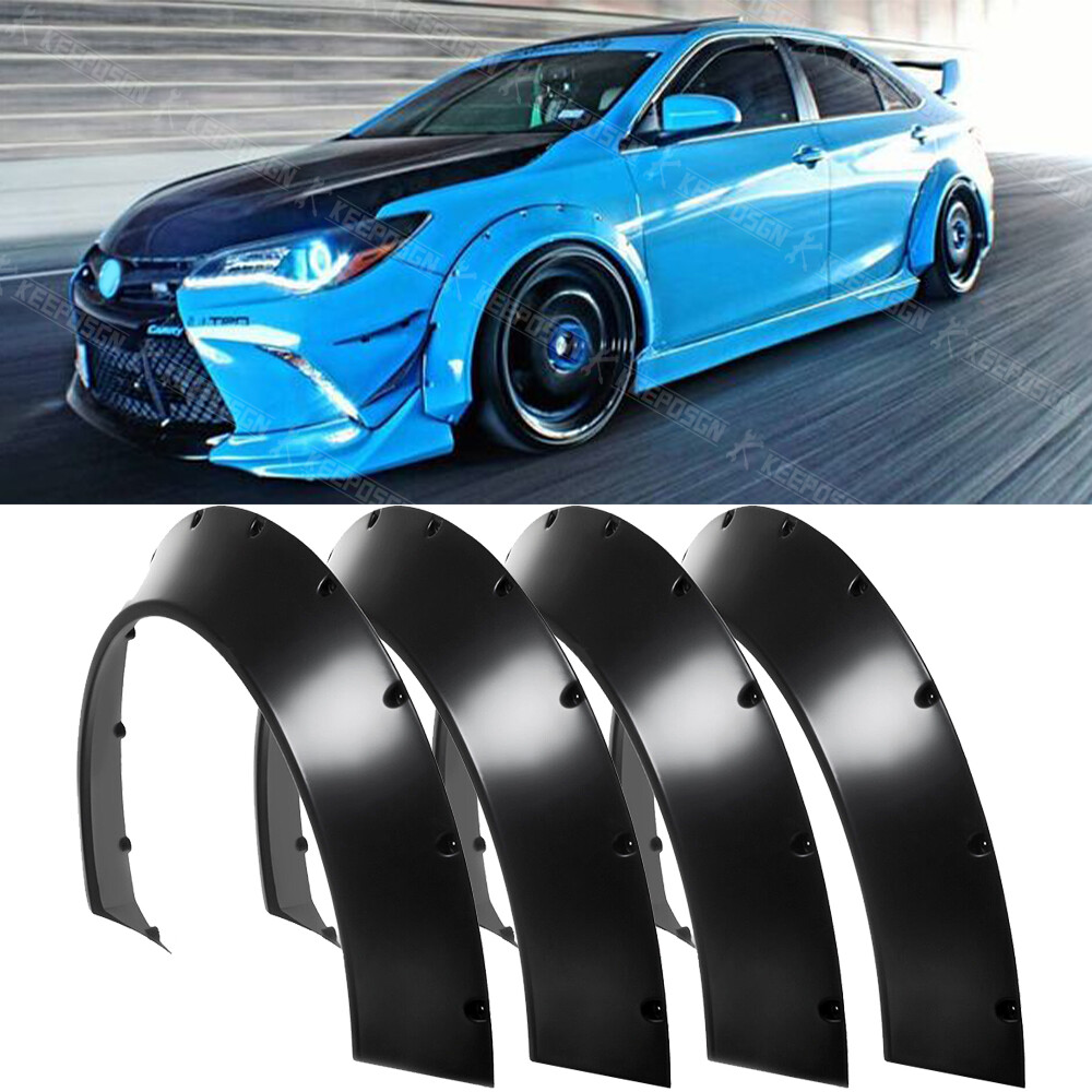 For Toyota Corolla 4X Fender Flares Flexible Wide Body Kit Wheel Arches Mudguard