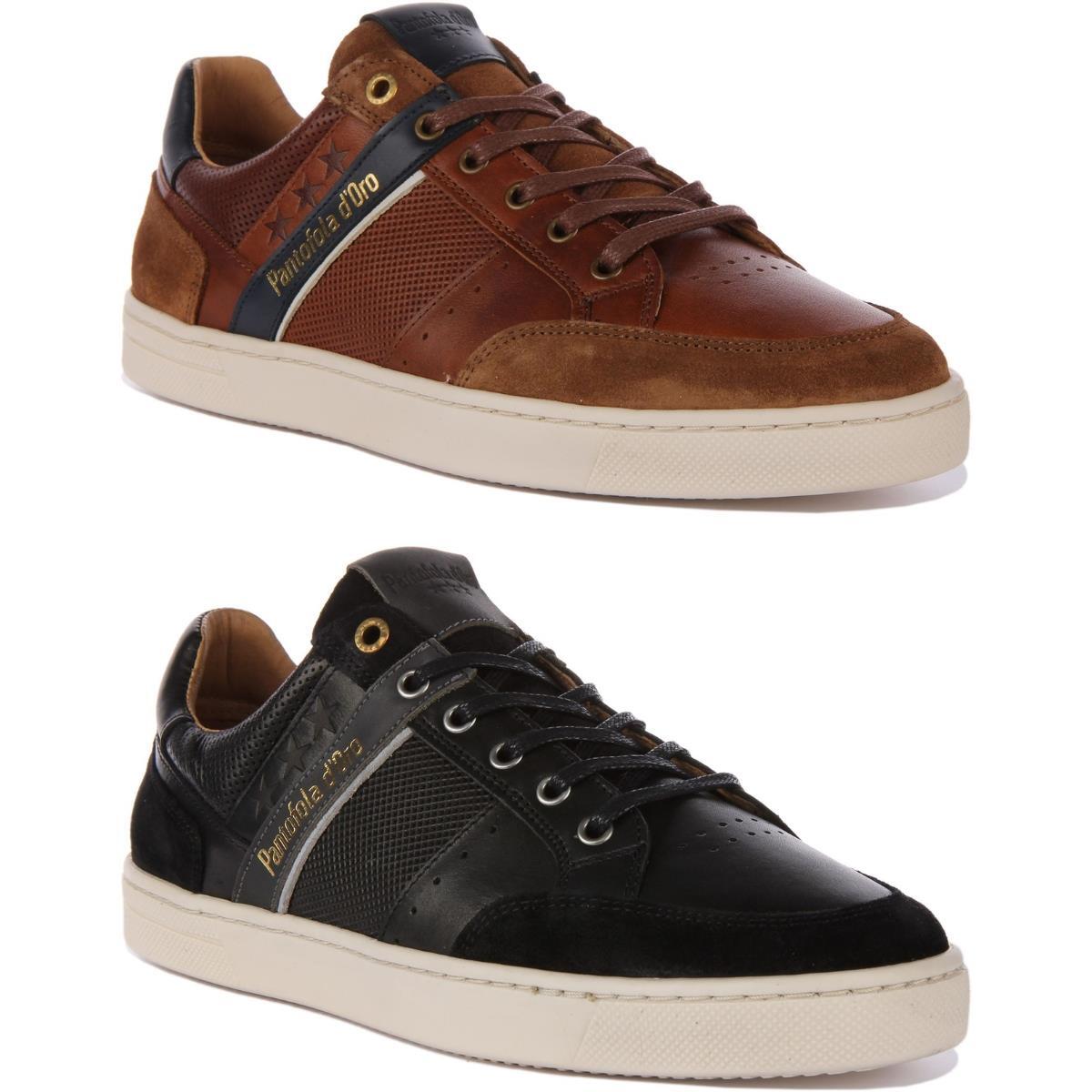 PANTOFOLA D’ORO Pantofola D'Oro Vicenza Uomo Low Top Scarpe da ginnastica in pelle scamosciata nera da uomo UK 6 12