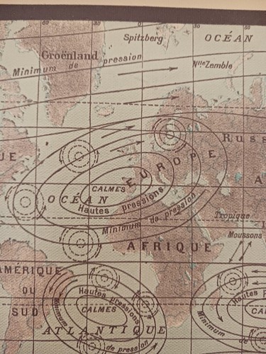 Hearth & Hand Magnolia Canvas Wall Art World Map Chart of Ocean Currents Vtg Sty - Picture 7 of 18