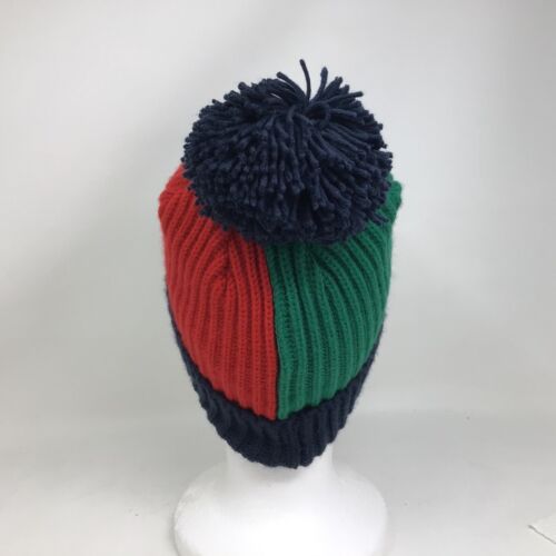 Gap Kids Knit Winter Pom Pom Hat Green Red Blue L/XL 54-56cm New with tag - Picture 3 of 6