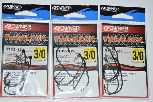 10 packs owner twistlock hook 5132-131 black chrome 3/0 centering pin spring - Picture 2 of 4