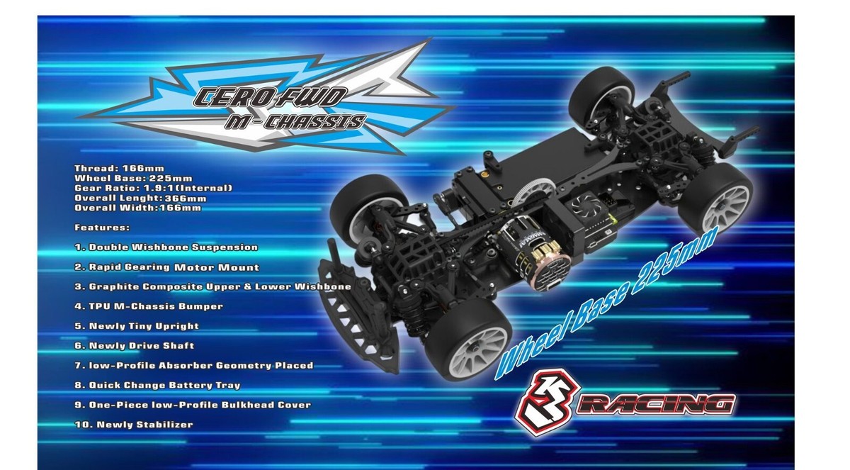 3RACING 1/10 Cero FWD Sport Mini Car Kit 225mm Wheelbase KIT