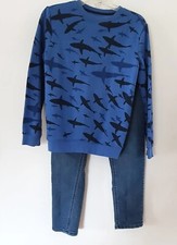 Cat Jack-Shark Print Sweatshirt Arizona Elastic Waist Jegging-Sz-14- 2PC SET