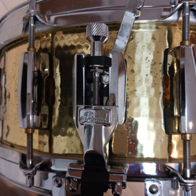 Pearl Hammered Brass Snare Drum 14x5.5 Made in Japan Vintage