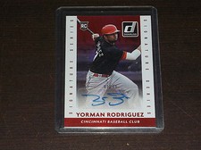 2015 DONRUSS YORMAN RODRIGUEZ RED SIGNATURE SERIES AUTOGRAPH RC # 01/49 REDS
