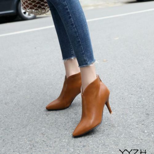 Ankle Boots Mid Kitten Heels 