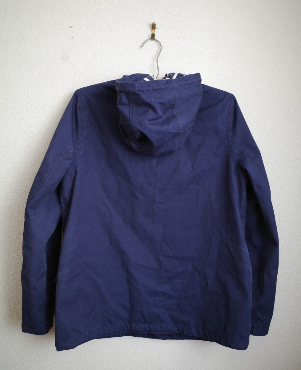 Joules Right as Rain Coast Waterproof Jacket French Navy Hooded Size US 8/UK 12 View 2