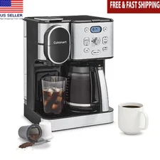 12-Cup Coffee Maker Automatic Hot Iced Single Serve Brewer Stainless Steel New