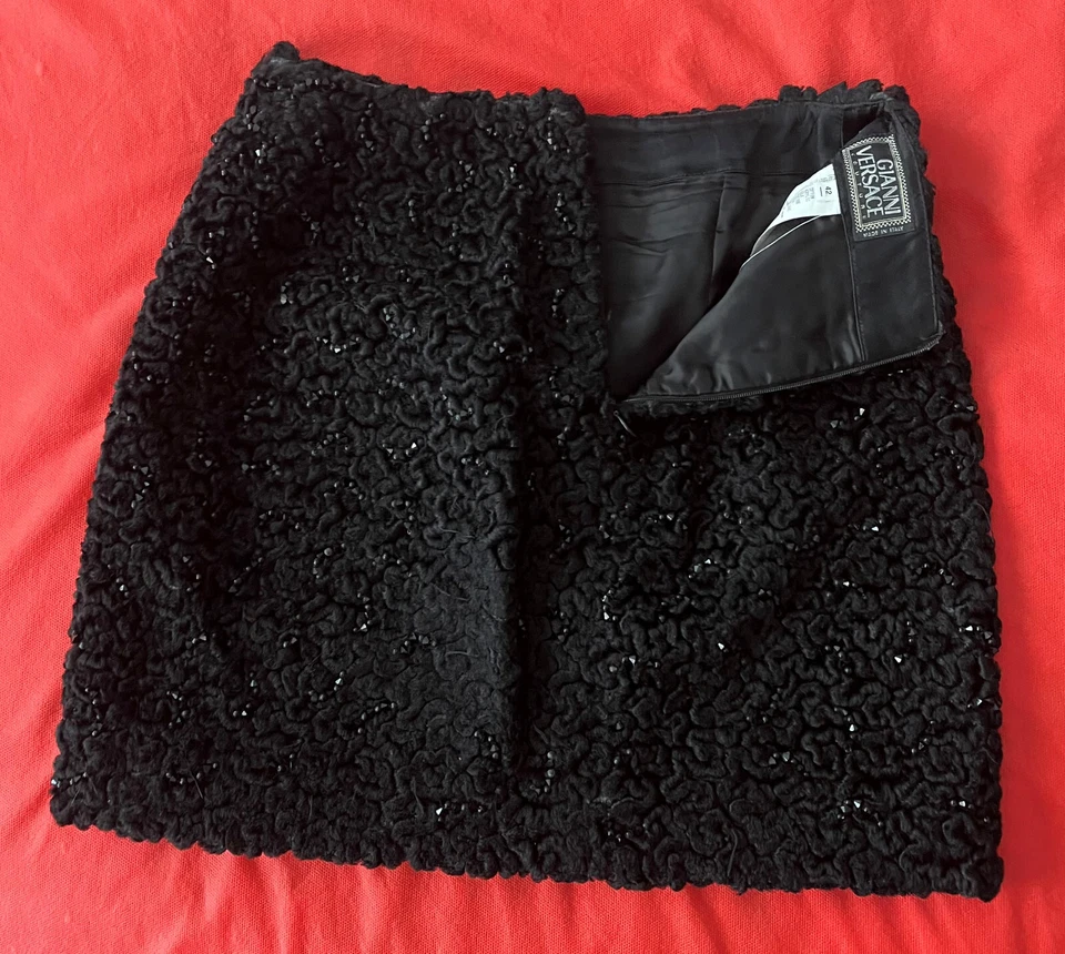 GIANNI VERSACE COUTURE Rock Lammfell Optik Vintage Gr. It 42 - Bild 2 von 4