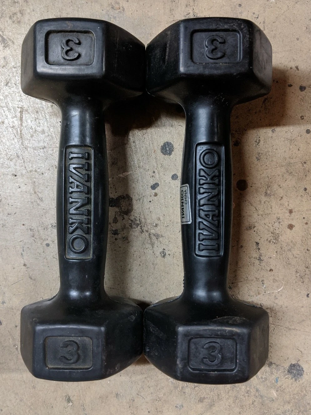 3 lb Pair Ivanko Rubber Coated Dumbbells - 6 lbs Total - FREE SHIPPING!!!