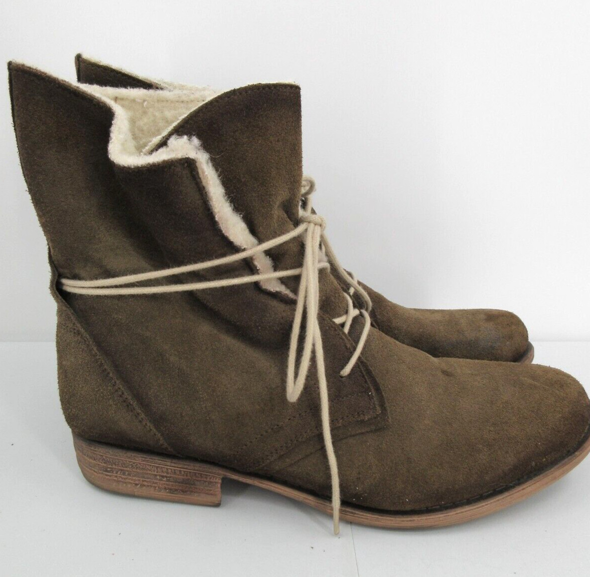 Eric Michael Sofia Wool Insulated Brown Suede Ank… - image 3