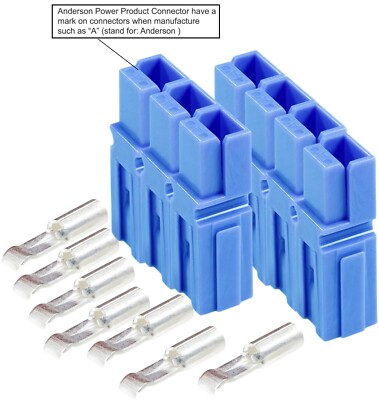 x7 Anderson Powerpole Connectors, PP15 to 45,, w/12-16 AWG (BLUE) 30 Amp