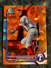 2022 Bowman Chrome ORANGE ATOMIC REFRACTOR PROSPECT ROOKIE Yhoswar Garcia 66/75