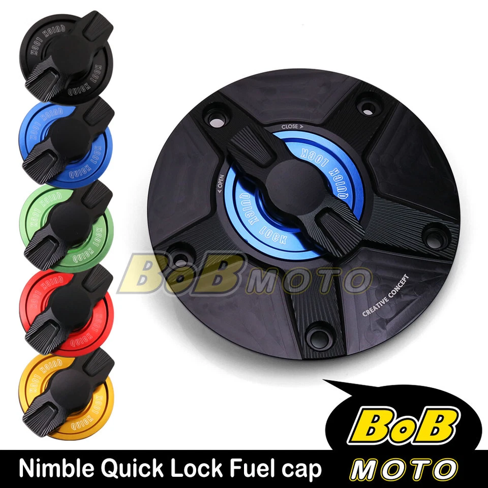 CNC FCR Keyless Fuel Tank Gas Cap For GSX-R1000R ABS GSX-R600 GSXR750 GSX1250 FA - Imagem 2 de 4