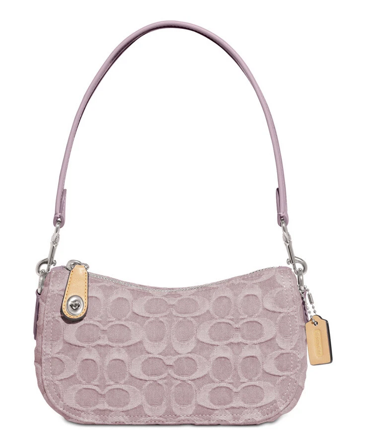 COACH Denim Swinger Shoulder Bag in Pink