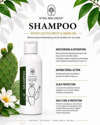 Etna Wellness Shampoo with Cactus Fruit & Neem Oil - Daily Care