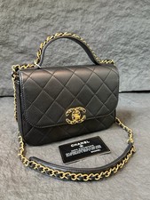 Chanel 19bag Top Handle Chain Flap Bag Black Calfskin Gold Hardware[Duties Paid]