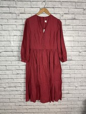 BNWT Gaala x Shirinatra Soft Red Linen Fit & Flare Dress - 38 / 12 - Sustainable