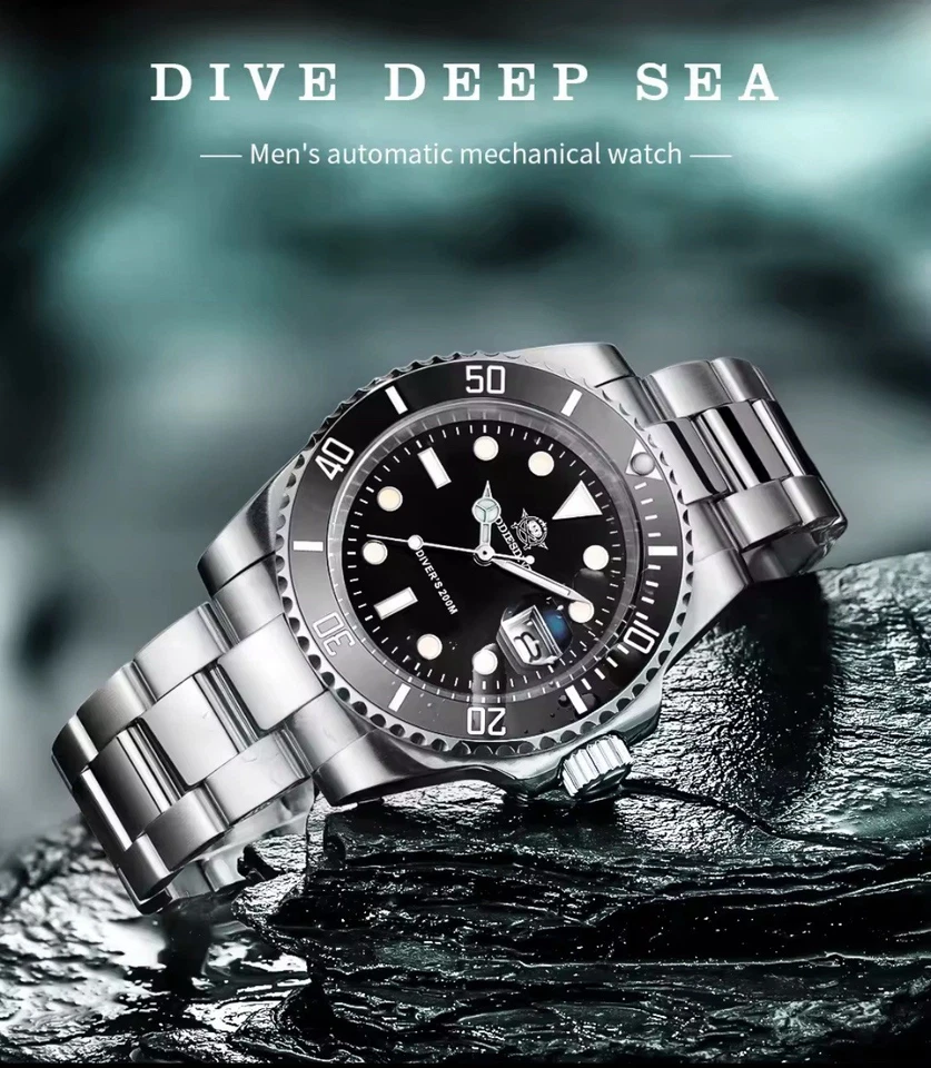 ADDIESDIVE SUBMARlNER 200M , Ghiera Ceramica , Corona A Vite , Fondello A Vite  - Immagine 3 di 4