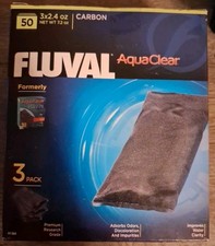 3 Pack Fluval 50 Activated Carbon Inserts Aquarium Filter Replacement Media