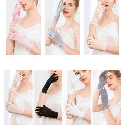 Pro Damen Strick Reine Seide Handschuhe Kräftiges Farbe Bequem Angepasst Sex Neu