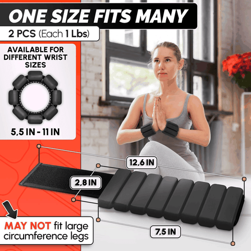 Pilates Ankle Weights 2 Lbs 1Lb Each   Ankle and Wrist Weights Leg Weights for - Picture 2 of 9