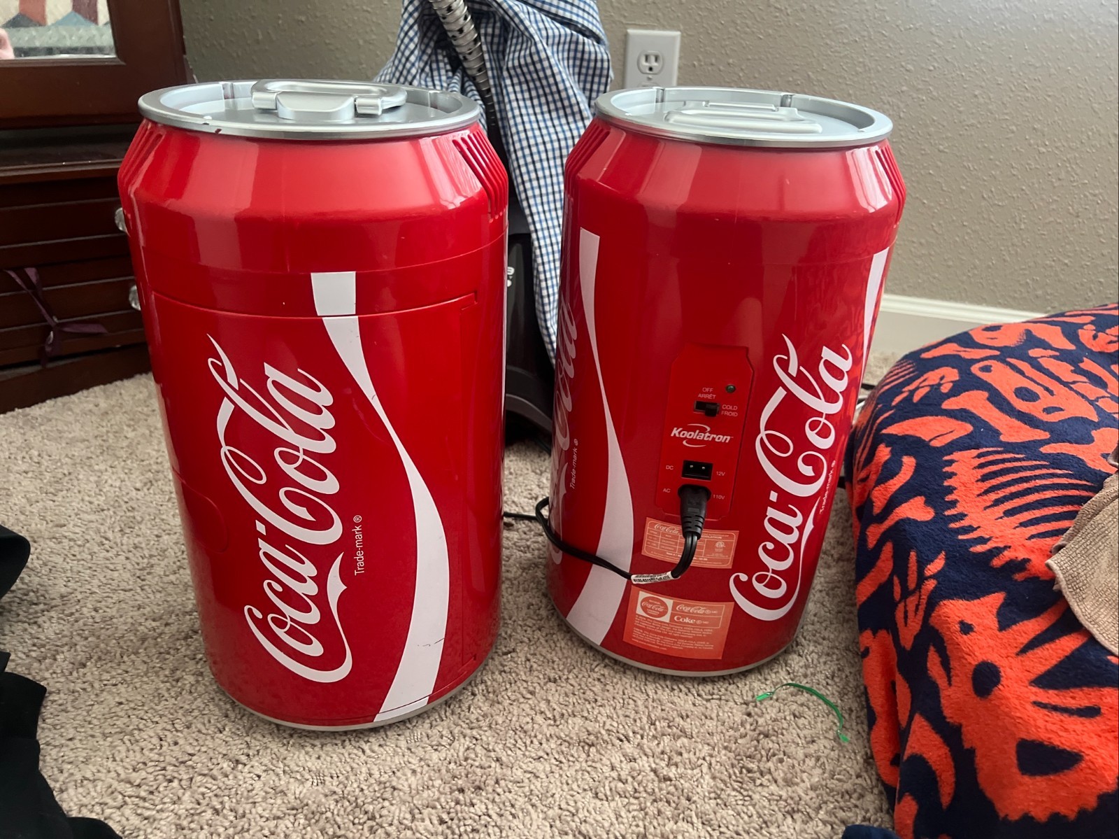 10 Can Retro Personal Cooler Ac Dc Portable Red