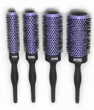 Hairbrush Nano Thermal Ceramic Ionic 4pc Set (purple) By Alpha New York