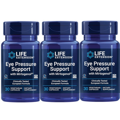 Life Extension Eye Pressure Support with Mirtogenol 30 vcaps Each (Pack of 3)