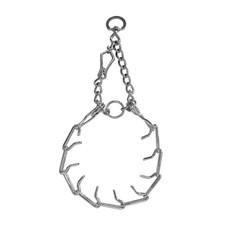 Chrome Plated Prong Collar for Dogs, Medium - Adjustable, No-Choke and No Pul...