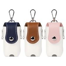 PU Golf Balls Storage Bag with Metal Buckle Pocket Leather Golf Balls Bag