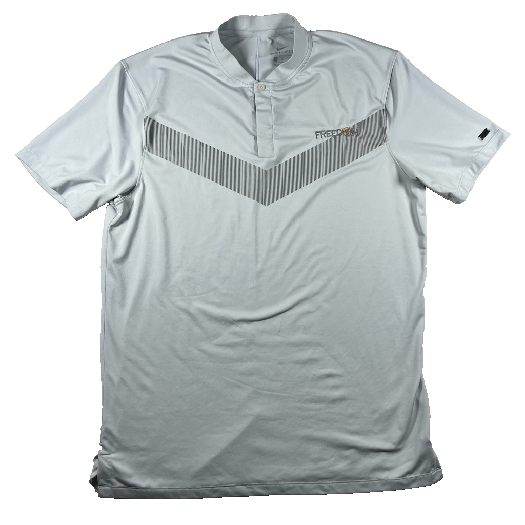 Nike Tiger Woods Golf Shirt Blade Collar Mens M Sail Cream Dri-FIT