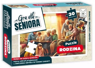 Puzzle 30 elementów. Gra dla Seniora. Rodzina - Kangur