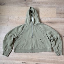 Lululemon Scuba Oversized Half Zip Hoodie XL XXL Olive Green Fleece Pullover A19