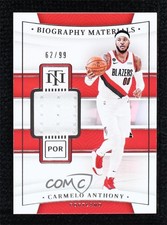 2021 Panini National Treasures Biography Materials 62/99 Carmelo Anthony HOF s3g